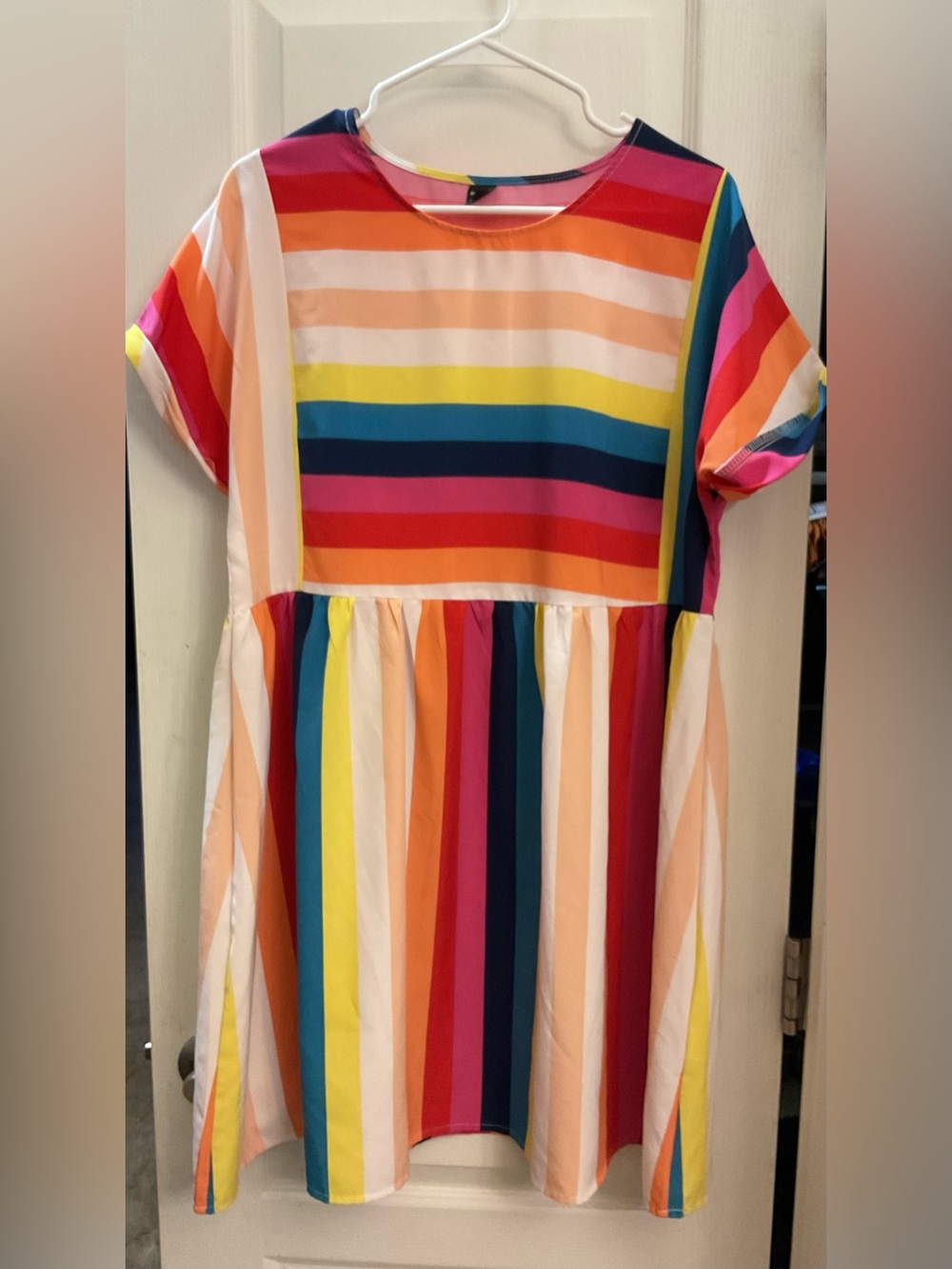 Colorful Bright Rainbow Striped Dress
